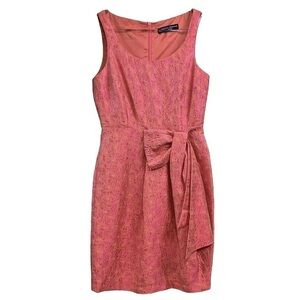 Dorothy Perkins Metallic Floral Sleeveless Cocktail Dress Peach Pink Size US 4